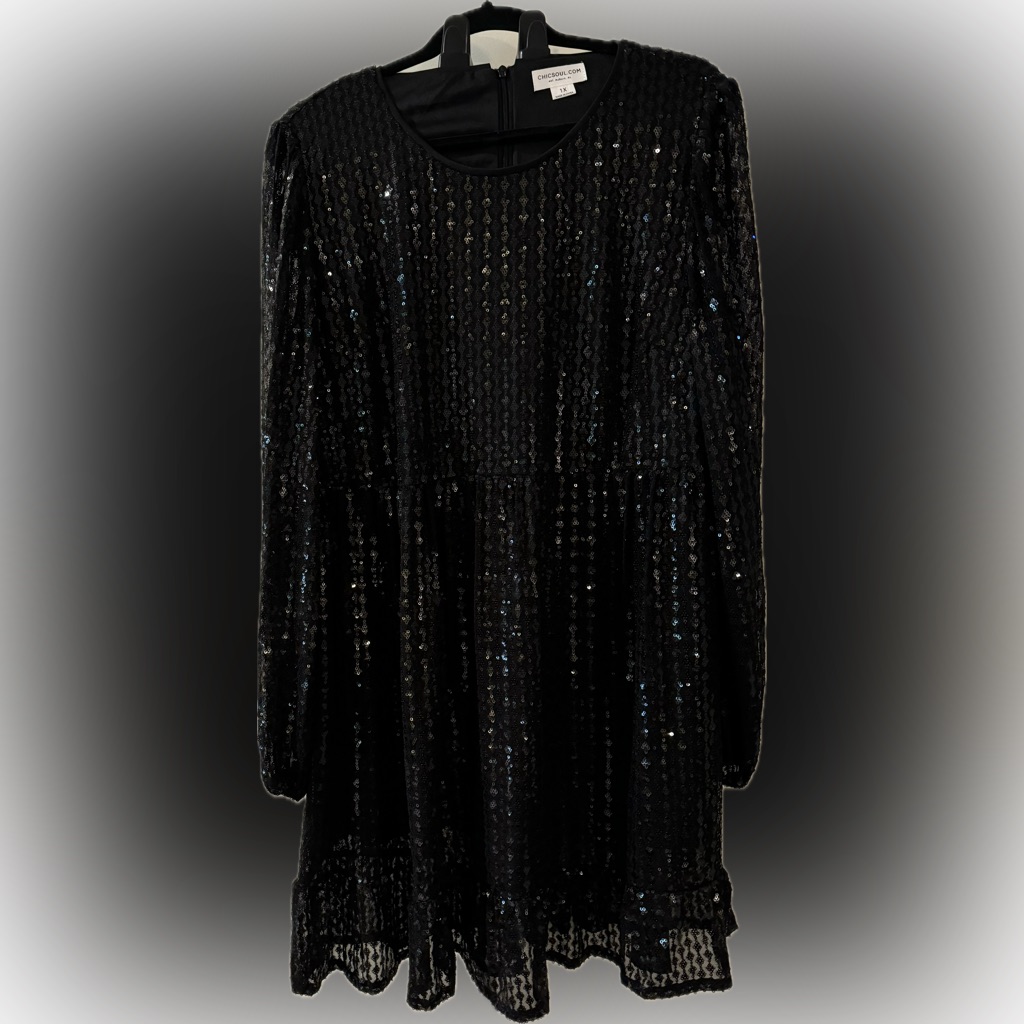 Chic Soul "That Dazzling Glow" Black Dress, 1x
